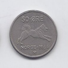 NORWAY 50 ORE 1964 KM # 408 VF