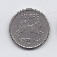 NORWAY 50 ORE 1966 KM # 408 VF