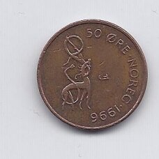 NORWAY 50 ORE 1996 KM # 460 VF NORWAY 50 ORE 1996 KM # 460 VF
