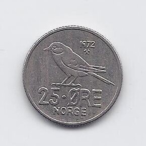 NORVEGIJA 25 ORE 1972 KM # 407 VF