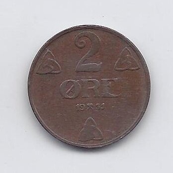 NORVEGIJA 2 ORE 1951 KM # 371 VF