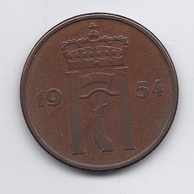 NORVEGIJA 5 ORE 1954 KM # 400 VF 1