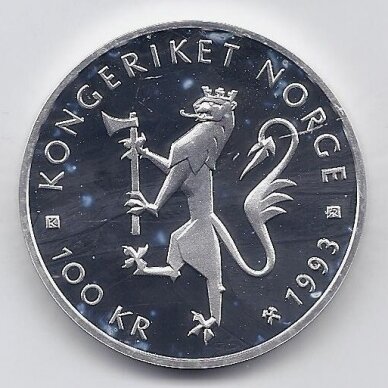NORWAY 100 KRONER 1993 KM # 443 PROOF World Cycling Championships 1