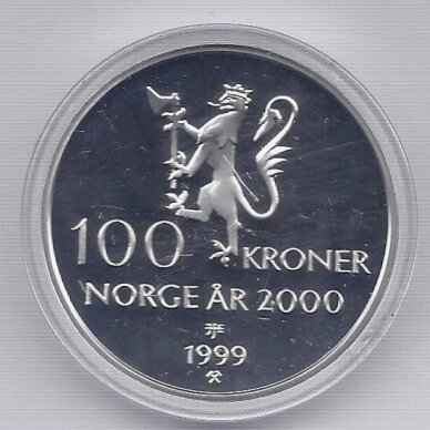 NORWAY 100 KRONER 1999 KM # 466 PROOF Commemoration of the year 2000 1