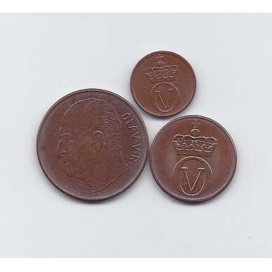 NORVEGIJA 1972 - 1973 m. 3 monetų rinkinys 1