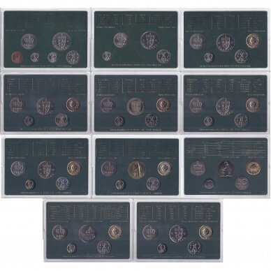 NORVEGIJA 1982 - 1992 m. Oficialūs monetų rinkiniai 1