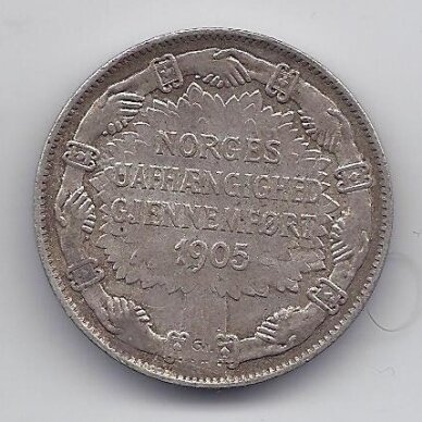 NORWAY 2 KRONER 1907 KM # 365 XF Independence 1