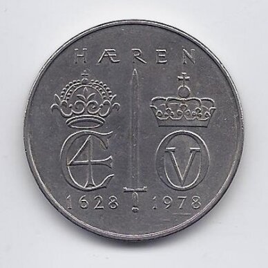 NORWAY 5 KRONER 1978 KM # 423 AU 350th Anniversary of Norwegian Arm