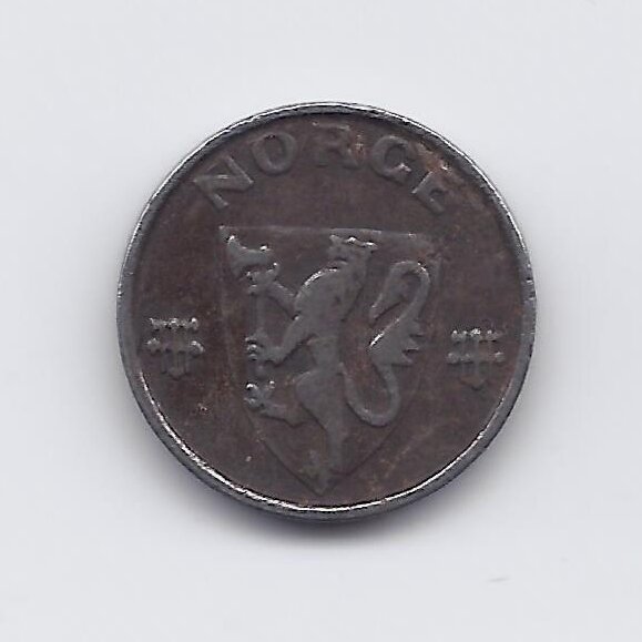 NORVEGIJA 1 ORE 1942 KM # 387 F/VF 1