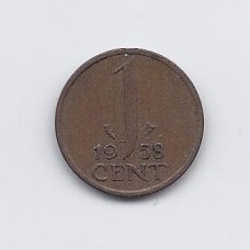 NETHERLANDS 1 CENT 1958 KM # 180 VF