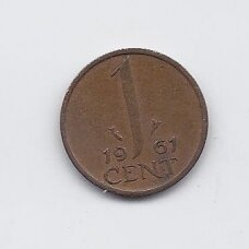 NETHERLANDS 1 CENT 1961 KM # 180 VF