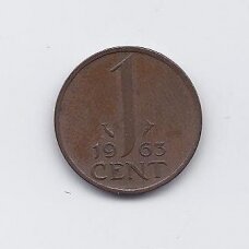 NETHERLANDS 1 CENT 1963 KM # 180 VF