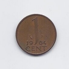 NETHERLANDS 1 CENT 1964 KM # 180 VF NETHERLANDS 1 CENT 1964 KM # 180 VF