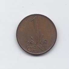NETHERLANDS 1 CENT 1969 KM # 180 VF (fish) NETHERLANDS 1 CENT 1969 KM # 180 VF (fish)