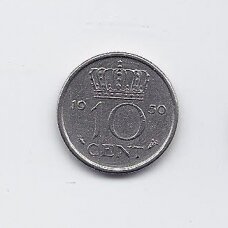 NETHERLANDS 10 CENTS 1950 KM # 182 VF/XF NETHERLANDS 10 CENTS 1950 KM # 182 VF/XF