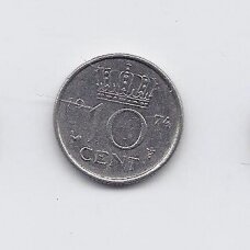 NETHERLANDS 10 CENTS 1974 KM # 182 VF/XF NETHERLANDS 10 CENTS 1974 KM # 182 VF/XF