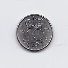 NETHERLANDS 10 CENTS 1976 KM # 182 VF/XF NETHERLANDS 10 CENTS 1976 KM # 182 VF/XF