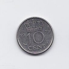 NETHERLANDS 10 CENTS 1977 KM # 182 VF/XF NETHERLANDS 10 CENTS 1977 KM # 182 VF/XF