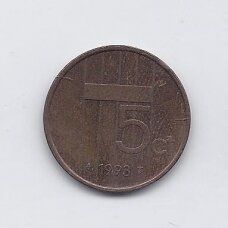 NETHERLANDS 5 CENTS 1993 KM # 202 VF