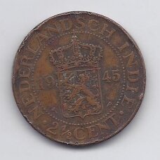NETHERLANDS EAST INDIES 2.5 CENT 1945 KM # 316 VG/F