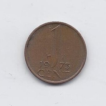NETHERLANDS 1 CENT 1973 KM # 180 VF