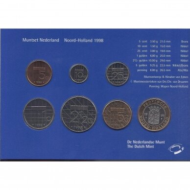 NYDERLANDAI 1998 m. 6 monetų oficialus bankinis rinkinys 1