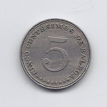 PANAMA 5 CENTESIMOS 1962 KM # 23.2 VF