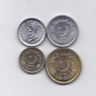 PAKISTANAS 2016 - 2021 m. 4 monetų rinkinys 1