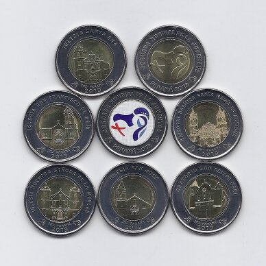 PANAMA 8 X 1 BALBOA 2019 KM # 162 - 169 UNC Youth Day coins set