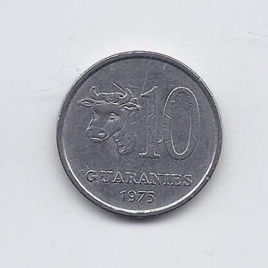 PARAGUAY 10 GUARANIES 1975 KM # 153 VF