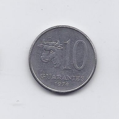 PARAGUAY 10 GUARANIES 1976 KM # 153 VF