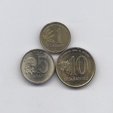 PARAGUAY 1992 - 1996 THREE COINS SET