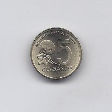 PARAGUAY 5 GUARANI 1992 KM # 166a UNC