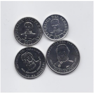 PARAGUAY 4 HIGH GRADE COINS SET 2008 - 2012 1