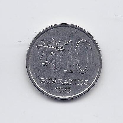 PARAGUAY 10 GUARANIES 1975 KM # 153 VF