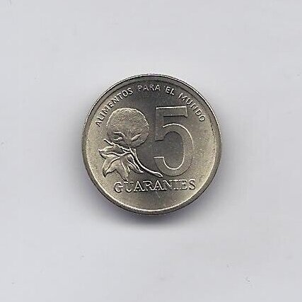 PARAGUAY 5 GUARANI 1992 KM # 166a UNC