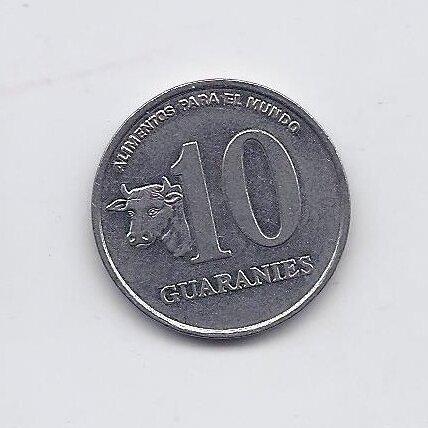 PARAGUAY 10 GUARANIES 1988 KM # 167 VF/XF