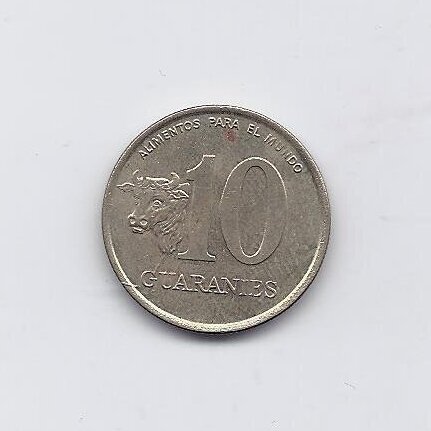 PARAGUAY 10 GUARANIES 1990 KM # 178 VF