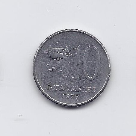 PARAGUAY 10 GUARANIES 1976 KM # 153 VF