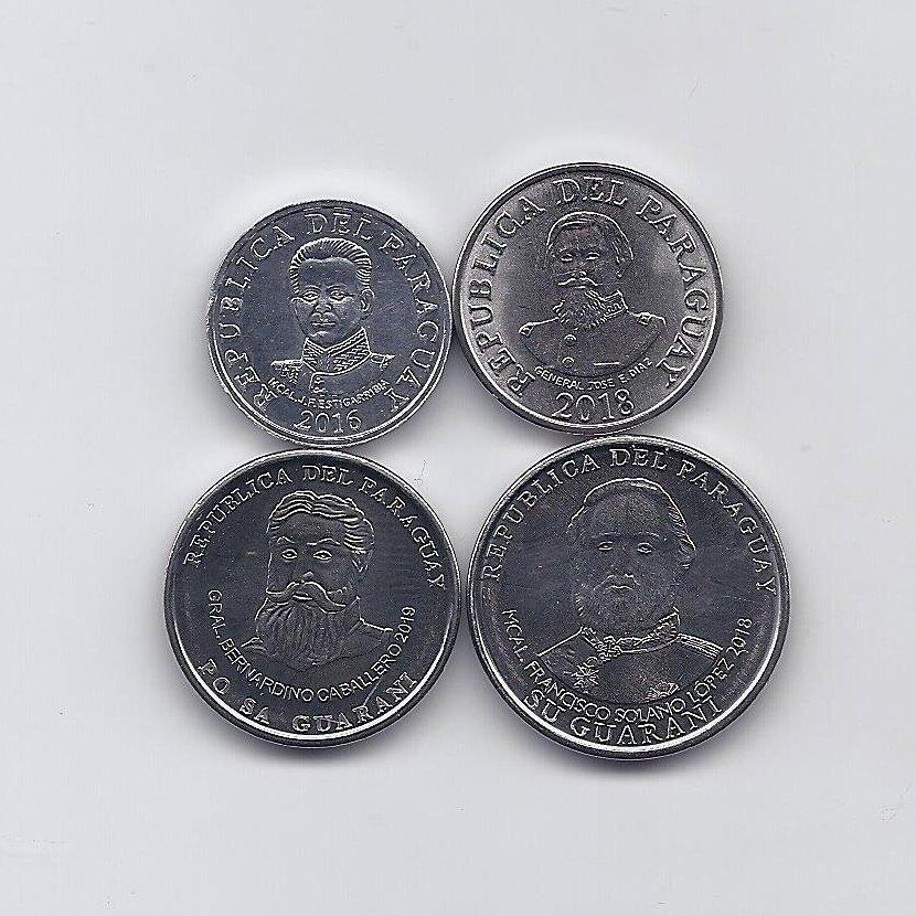 PARAGUAY 2016 - 2019 FOUR COINS SET 1