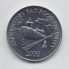 UNC F.A.O KM#132 Single coin Panama 1 Centesimos 2000 
