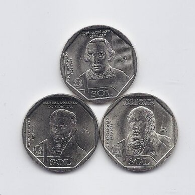 PERU 3 X 1 SOL 2022 KM # new UNC Builders of the Republic