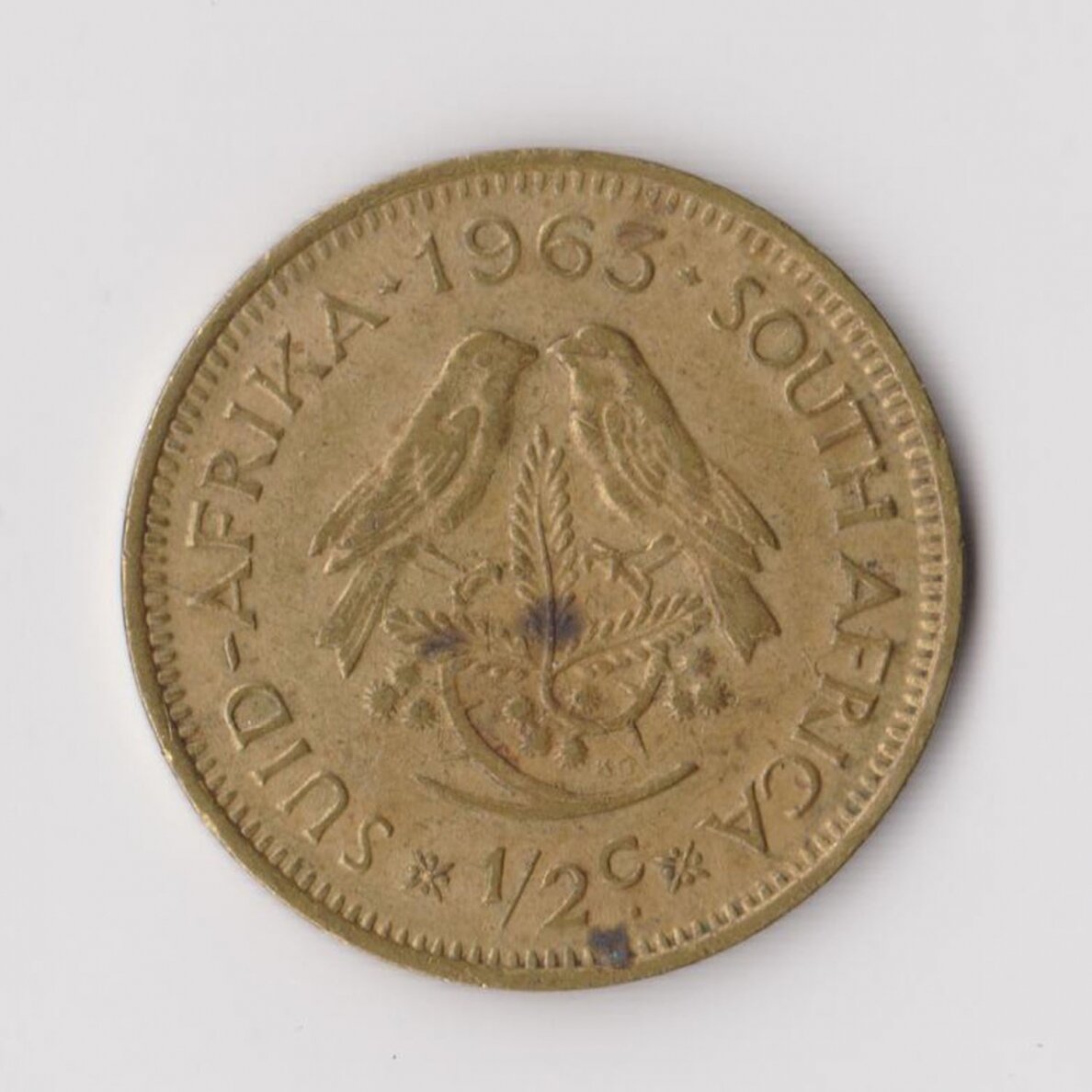 SOUTH AFRICA 1/2 CENT 1963 KM # 56 VF