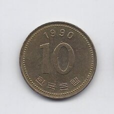 SOUTH KOREA 10 WON 1990 KM # 33.1 VF