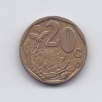 SOUTH AFRICA 20 CENTS 2004 KM # 328 VF