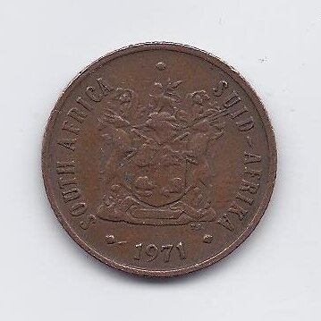 SOUTH AFRICA 2 CENTS 1971 KM # 83 VF 1