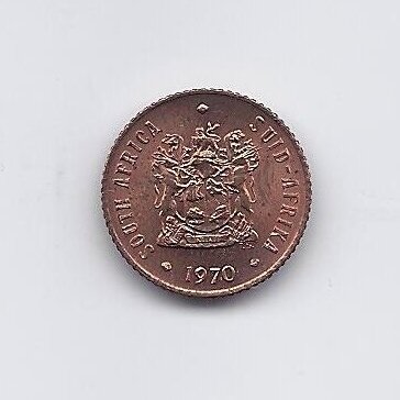 SOUTH AFRICA 1/2 CENT 1970 KM # 81 VF/XF 1