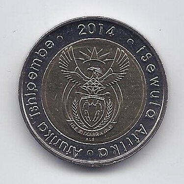 SOUTH AFRICA 5 RAND 2014 KM # new AU 20 Years of Freedom 1
