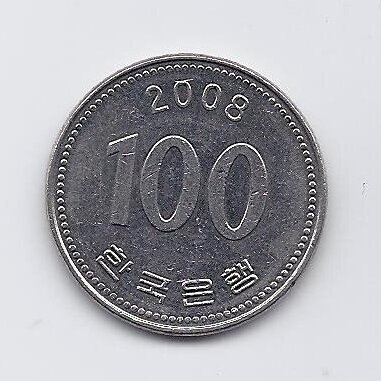 PIETŲ KORĖJA 100 WON 2008 KM # 35.2 XF