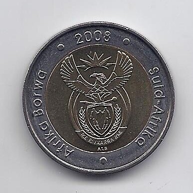 SOUTH AFRICA 5 RAND 2008 KM # 439 AU Nelson Mandela 1